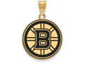 Sterling Silver Gp Nhl Logoart Boston Bruins Large Enamel Pendant