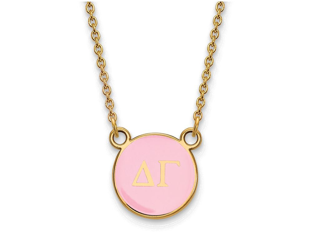 Logoart Sterling Silver Gp Delta Gamma Small Enamel Pendant Necklace