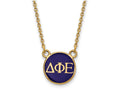 Logoart Sterling Silver Gp Delta Phi Epsilon Small Enamel Pendant Necklace