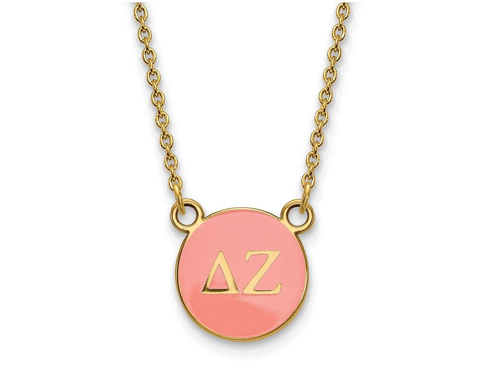 Logoart Sterling Silver Gp Delta Zeta Small Enamel Pendant Necklace