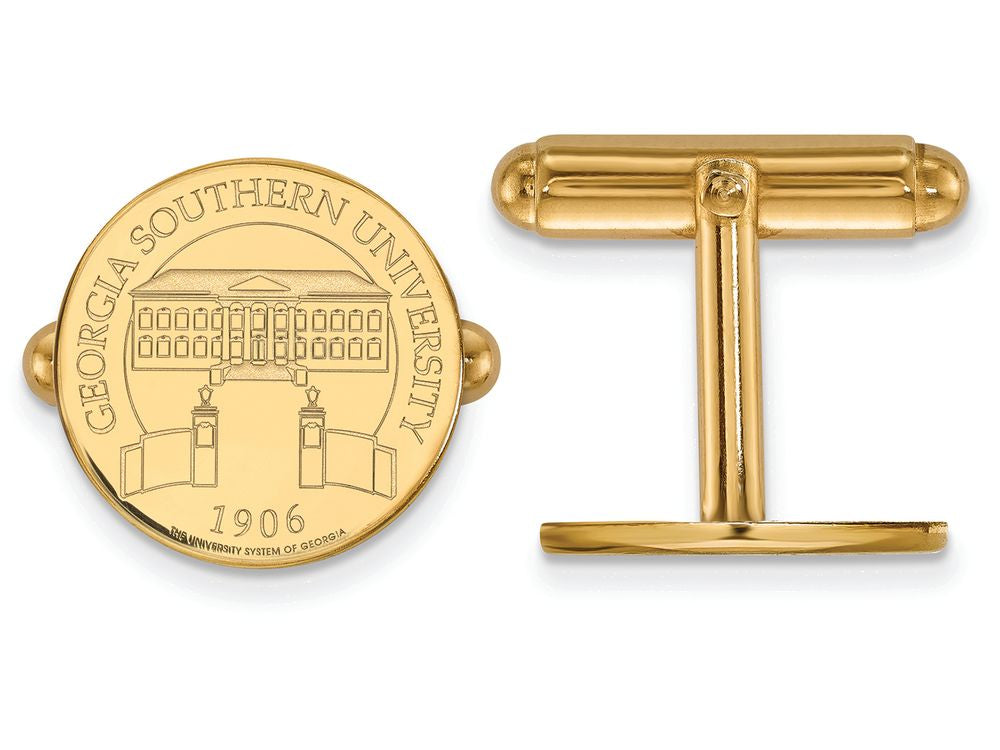 Logoart Sterling Silver Gp Georgia Southern University Crest Disc Cuff Links