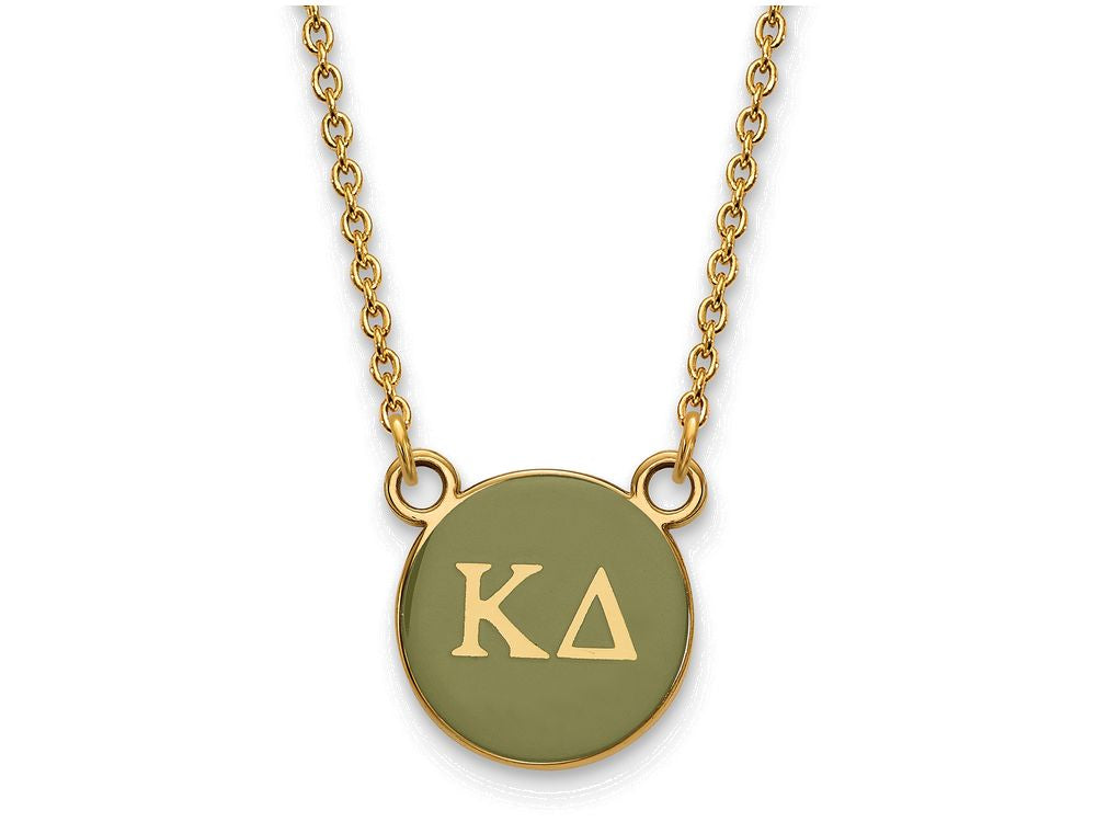 Logoart Sterling Silver Gp Kappa Delta Small Enamel Pendant Necklace