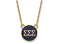 Logoart Sterling Silver Gp Sigma Sigma Sigma Small Enamel Pendant Necklace