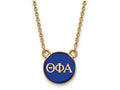 Logoart Sterling Silver Gp Theta Phi Alpha Small Enamel Pendant Necklace