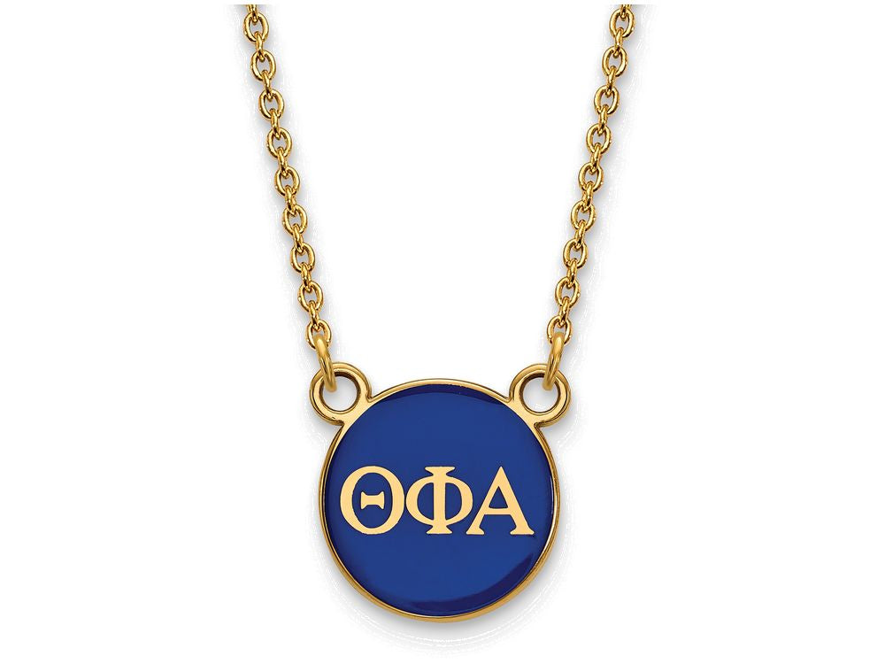 Logoart Sterling Silver Gp Theta Phi Alpha Small Enamel Pendant Necklace