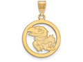 Logoart Sterling Silver Gp University Of Kansas Small Pendant In Circle