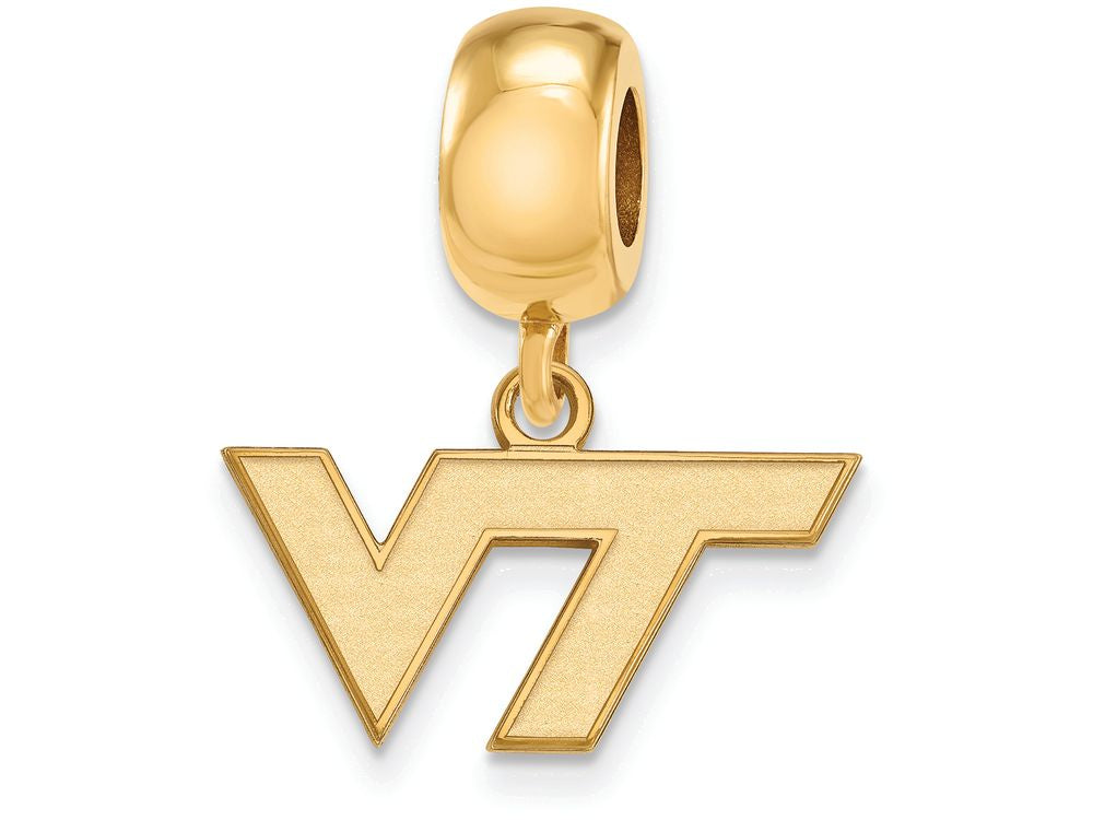 Logoart Sterling Silver Gp Virginia Tech Extra Small Dangle Bead Charm