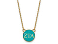 Logoart Sterling Silver Gp Zeta Tau Alpha Small Enamel Pendant Necklace