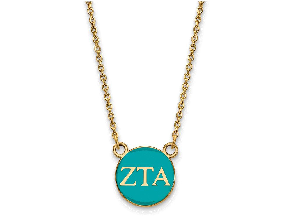 Logoart Sterling Silver Gp Zeta Tau Alpha Small Enamel Pendant Necklace