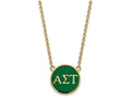 Logoart Sterling Silver Gp Alpha Sigma Tau Large Enamel Pendant Necklace