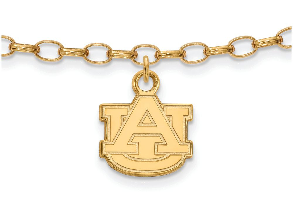 Logoart Sterling Silver Gp Auburn University Anklet