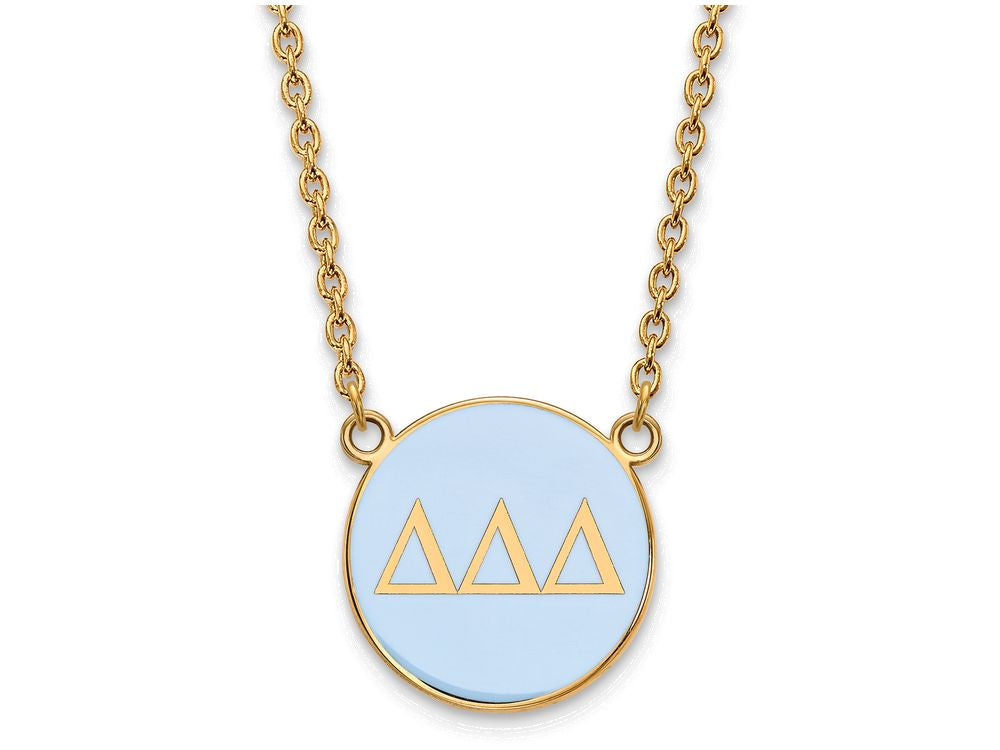 Logoart Sterling Silver Gp Delta Delta Delta Large Enamel Pendant Necklace