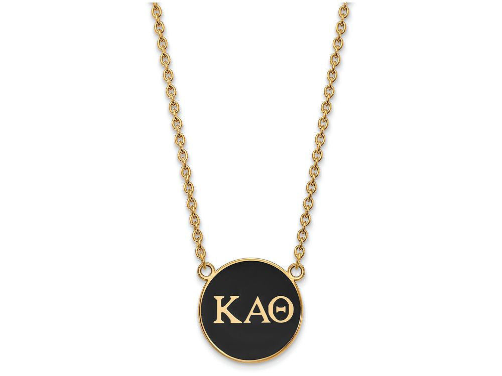 Logoart Sterling Silver Gp Kappa Alpha Theta Large Enamel Pendant Necklace