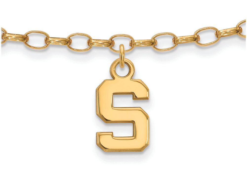 Logoart Sterling Silver Gp Michigan State University Anklet
