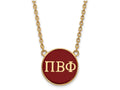 Logoart Sterling Silver Gp Pi Beta Phi Large Enamel Pendant Necklace