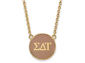 Logoart Sterling Silver Gp Sigma Delta Tau Large Enamel Pendant Necklace