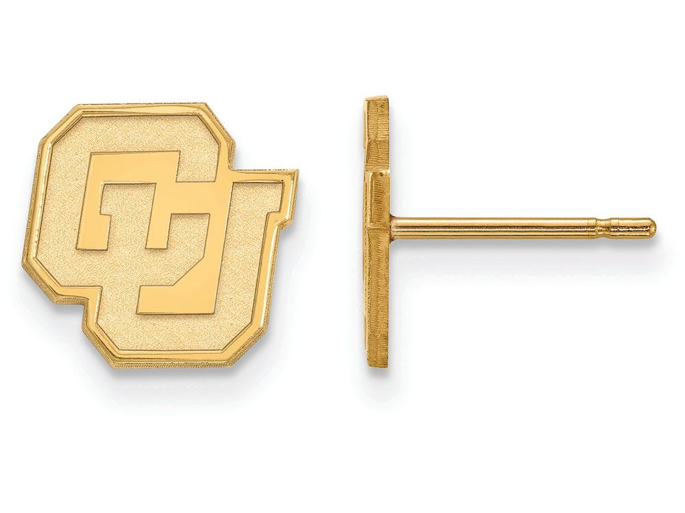 Logoart Sterling Silver Gp University Of Colorado Extra Small Post Earrings