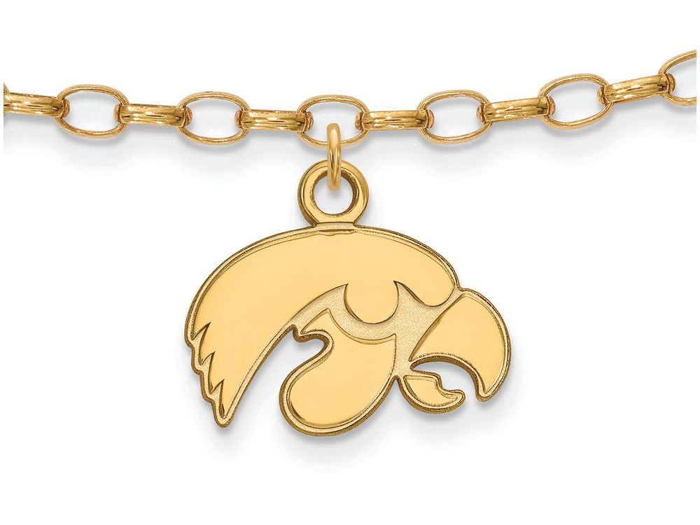 Logoart Sterling Silver Gp University Of Iowa Anklet