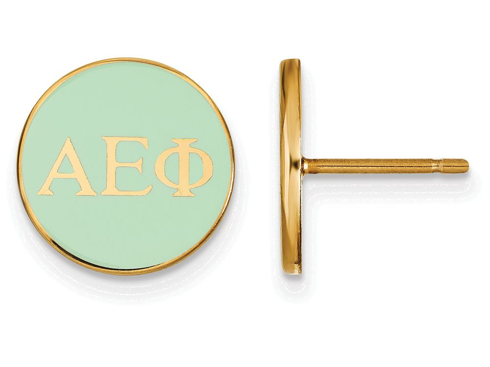 Logoart Sterling Silver Gp Alpha Epsilon Phi Enameled Post Earrings