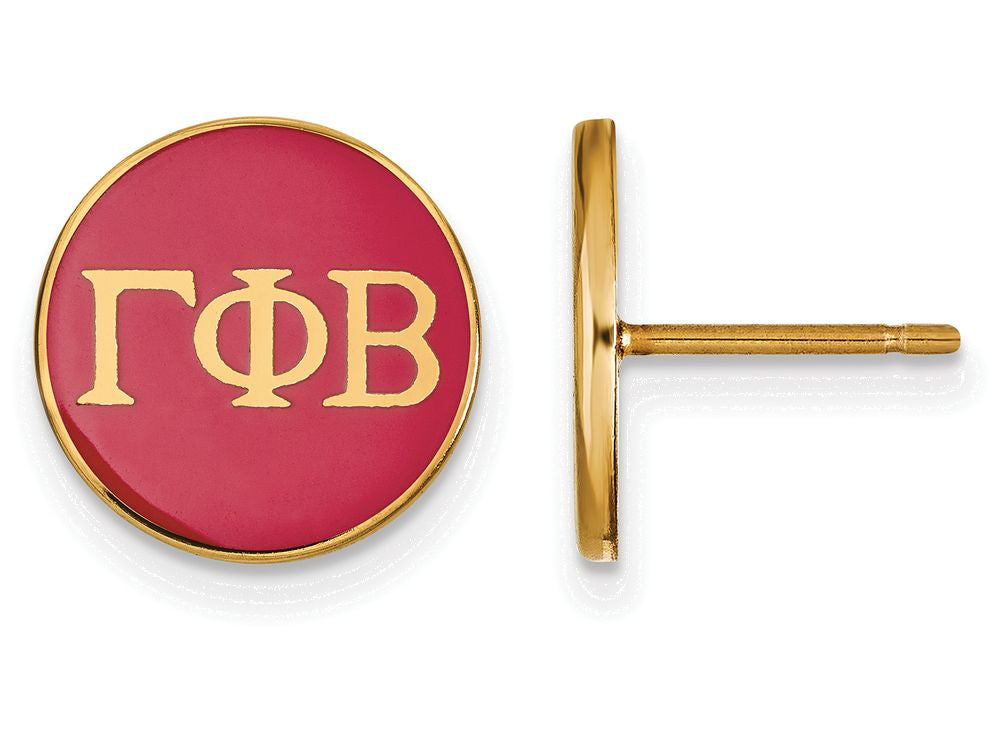 Logoart Sterling Silver Gp Gamma Phi Beta Enameled Post Earrings