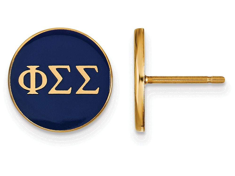 Logoart Sterling Silver Gp Phi Sigma Sigma Enameled Post Earrings