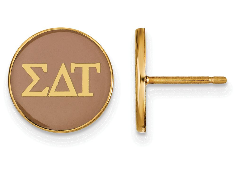 Logoart Sterling Silver Gp Sigma Delta Tau Enameled Post Earrings