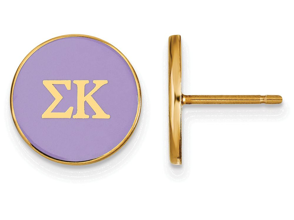 Logoart Sterling Silver Gp Sigma Kappa Enameled Post Earrings