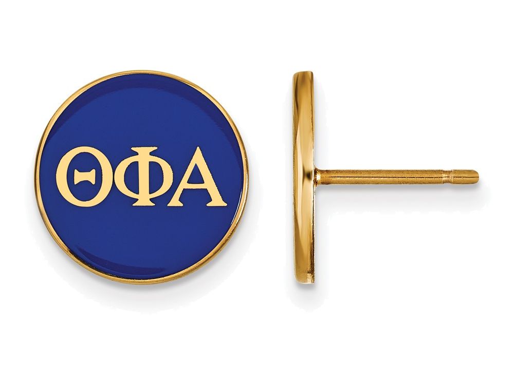 Logoart Sterling Silver Gp Theta Phi Alpha Enameled Post Earrings