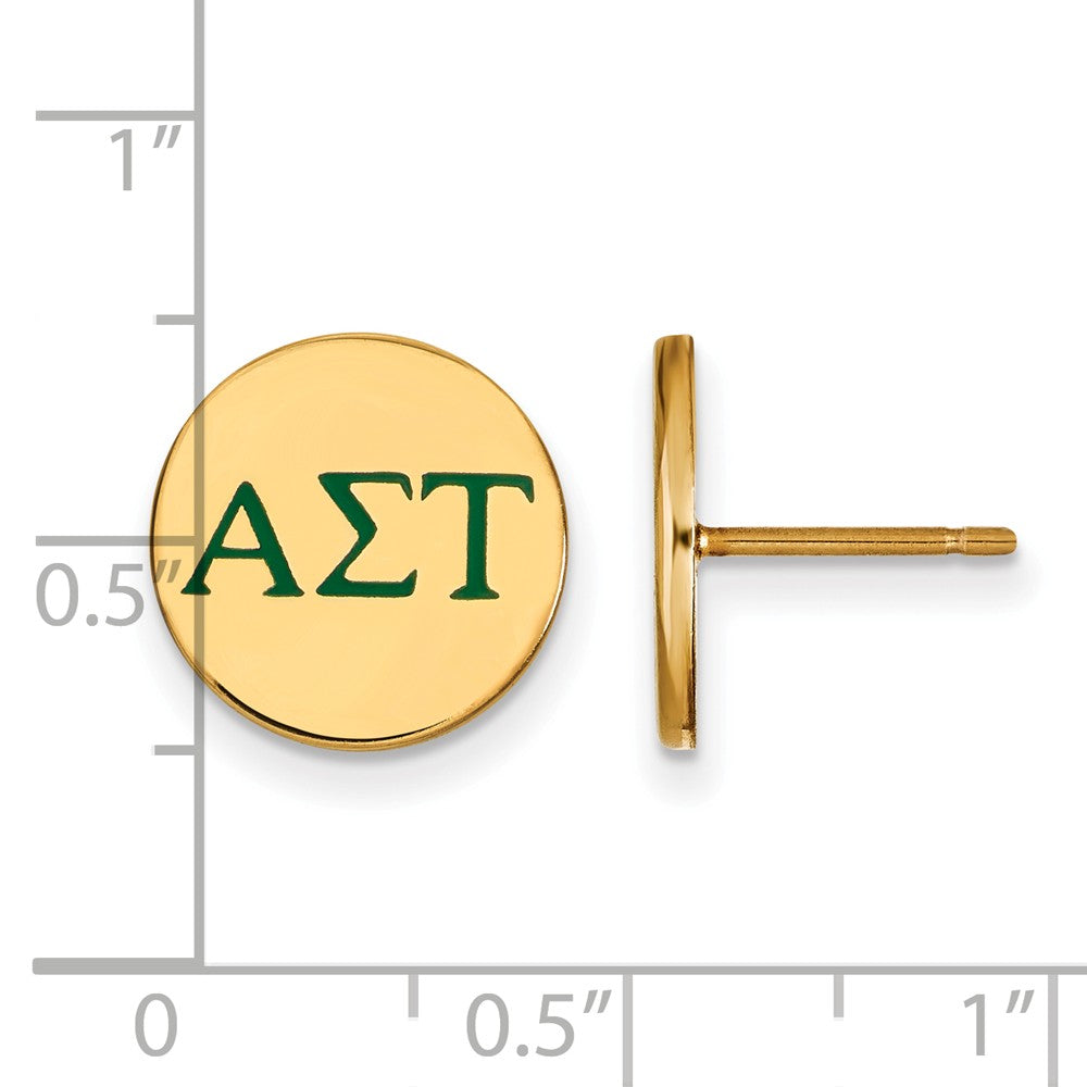 Logoart Sterling Silver Gp Alpha Sigma Tau Enameled Post Earrings