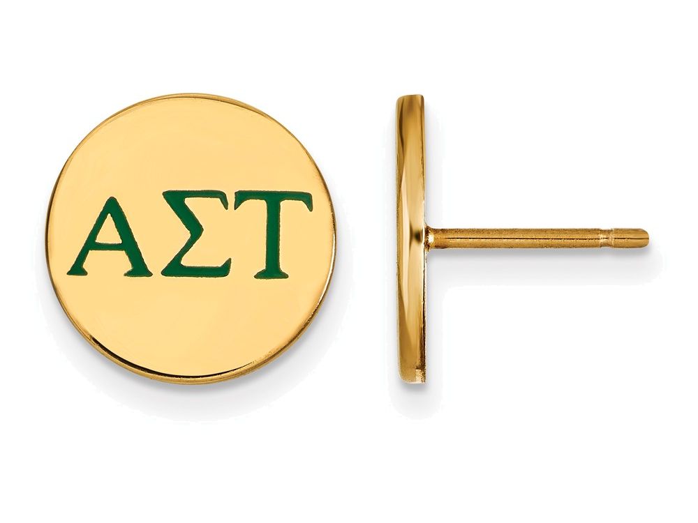 Logoart Sterling Silver Gp Alpha Sigma Tau Enameled Post Earrings