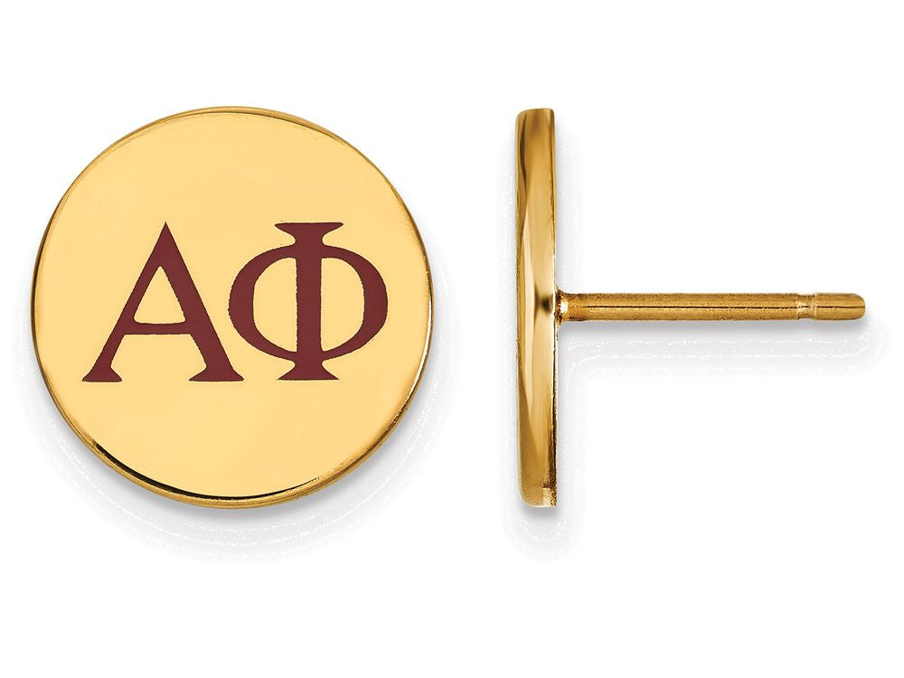 Logoart Sterling Silver Gp Alpha Phi Enameled Post Earrings