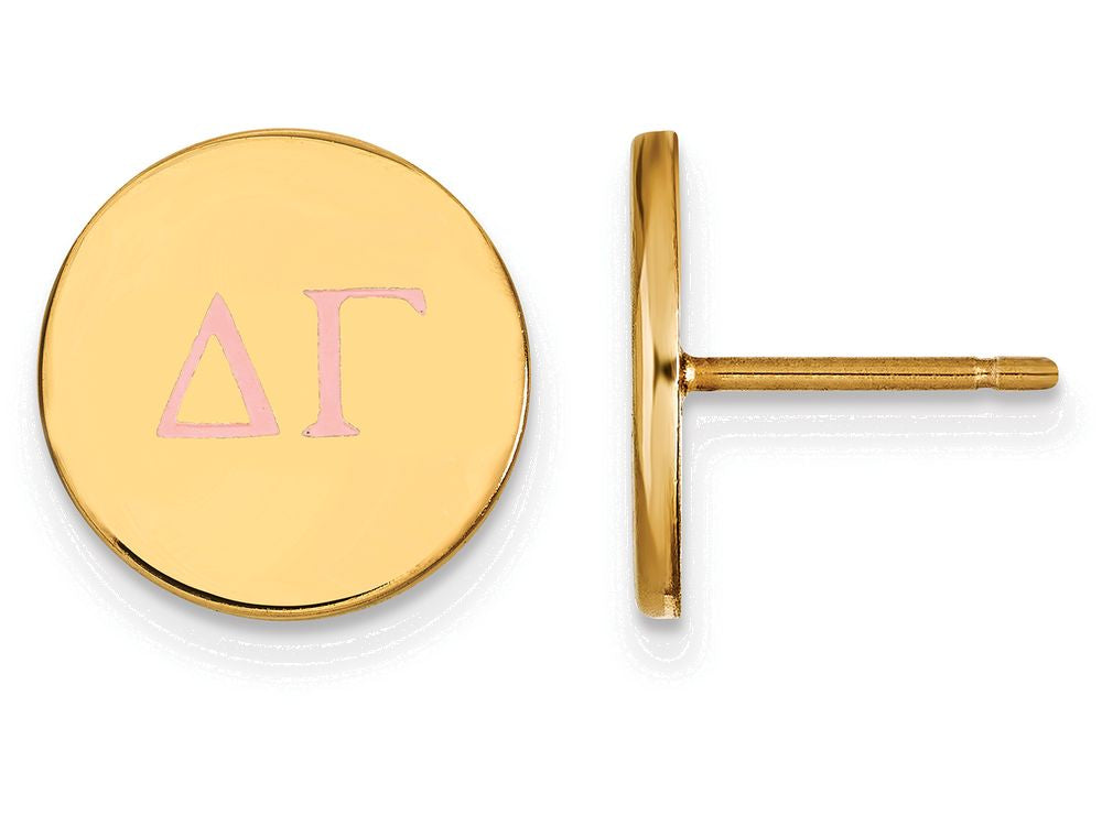 Logoart Sterling Silver Gp Delta Gamma Enameled Post Earrings