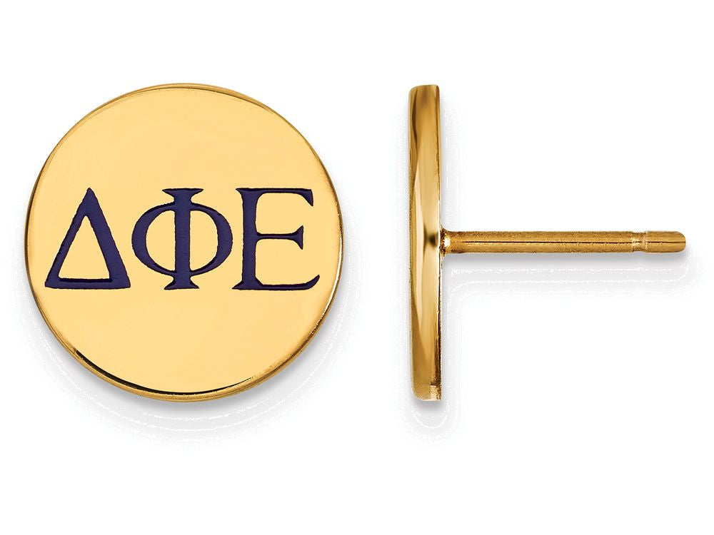 Logoart Sterling Silver Gp Delta Phi Epsilon Enameled Post Earrings
