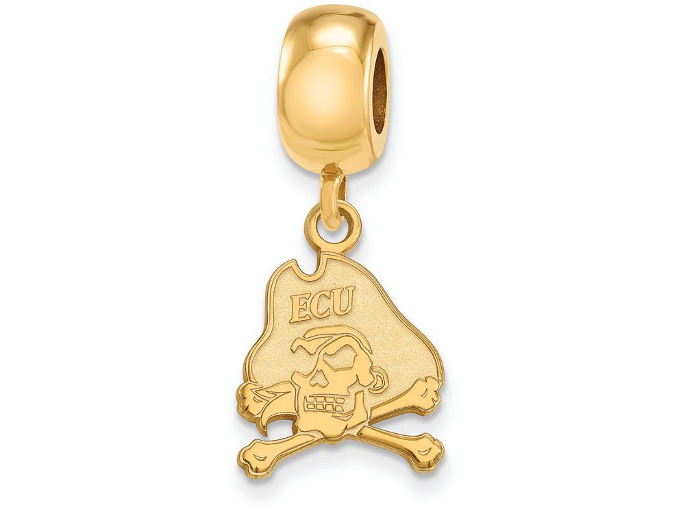 Logoart Sterling Silver Gp East Carolina University Small Dangle Bead