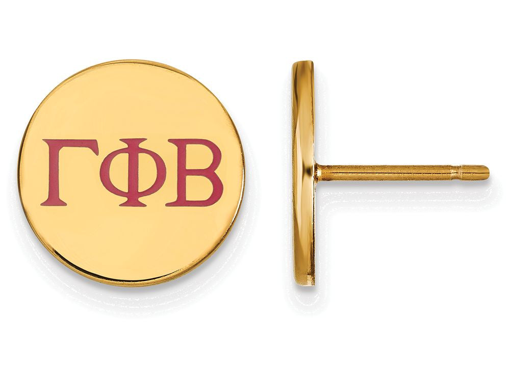 Logoart Sterling Silver Gp Gamma Phi Beta Enameled Post Earrings