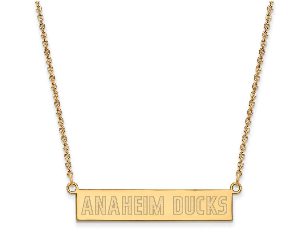 Logoart Sterling Silver Gp Anaheim Ducks Small Bar Necklace