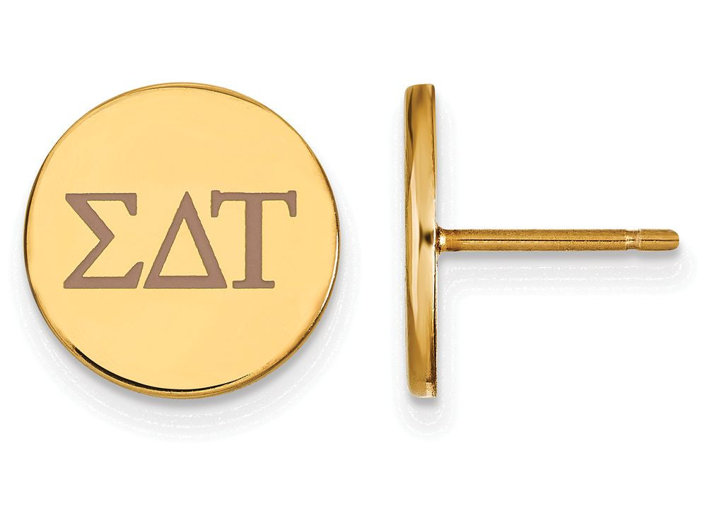 Logoart Sterling Silver Gp Sigma Delta Tau Enameled Post Earrings