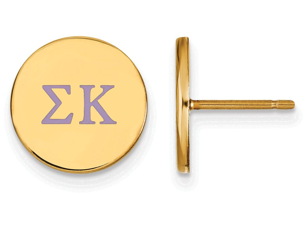 Logoart Sterling Silver Gp Sigma Kappa Enameled Post Earrings