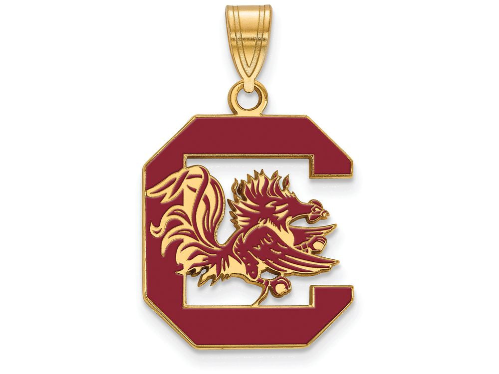 Logoart Sterling Silver Gp University Of South Carolina Large  Enamel Pendant