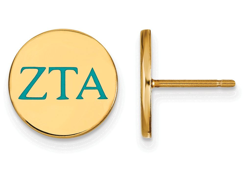 Logoart Sterling Silver Gp Zeta Tau Alpha Enameled Post Earrings