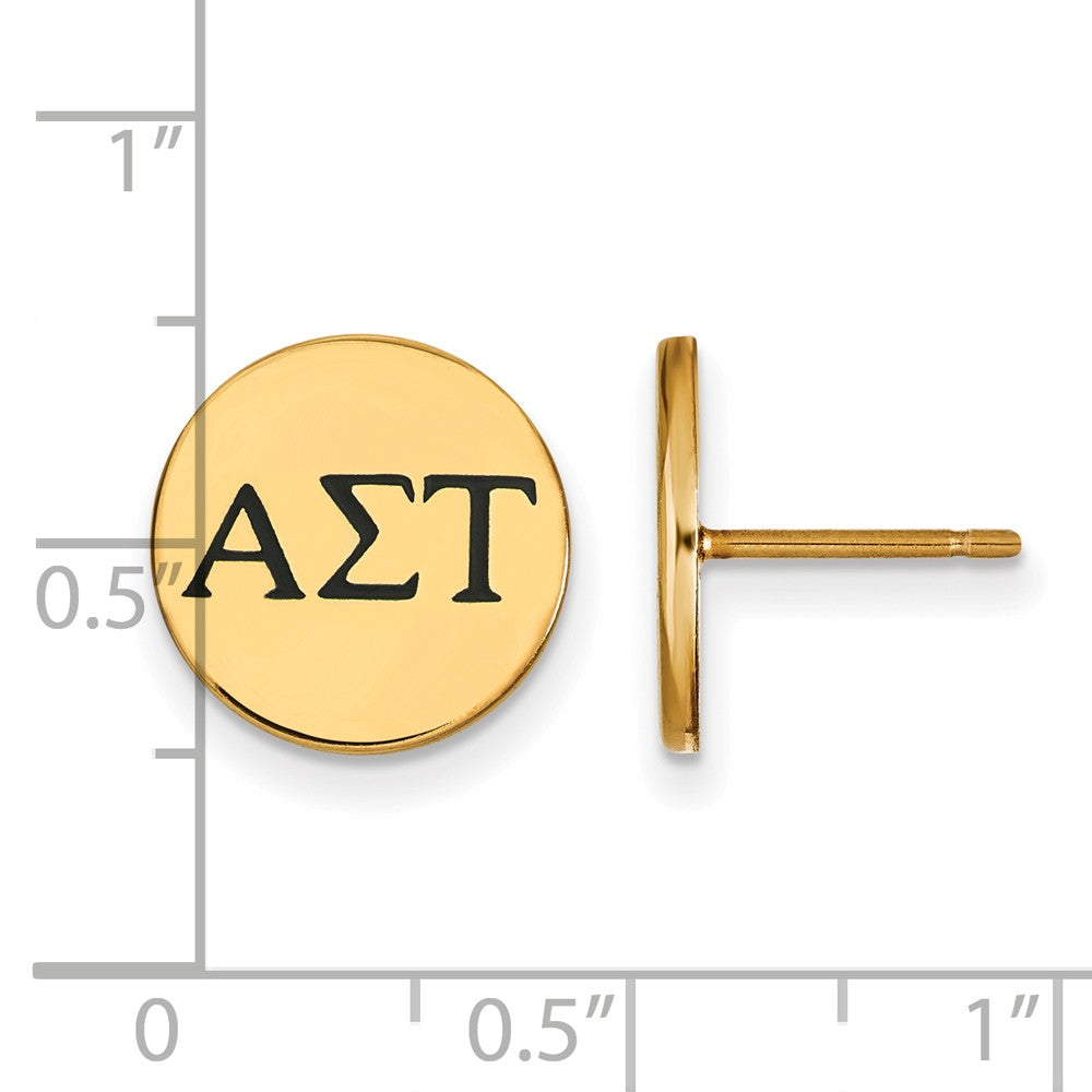 Logoart Sterling Silver Gp Alpha Sigma Tau Enameled Post Earrings