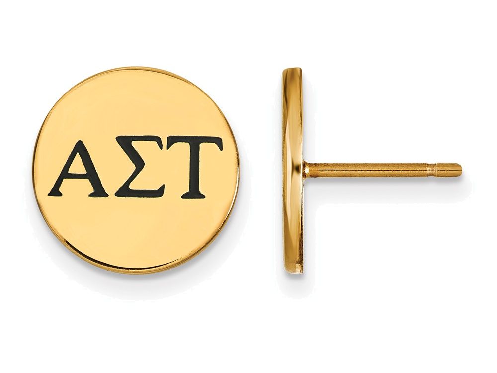 Logoart Sterling Silver Gp Alpha Sigma Tau Enameled Post Earrings