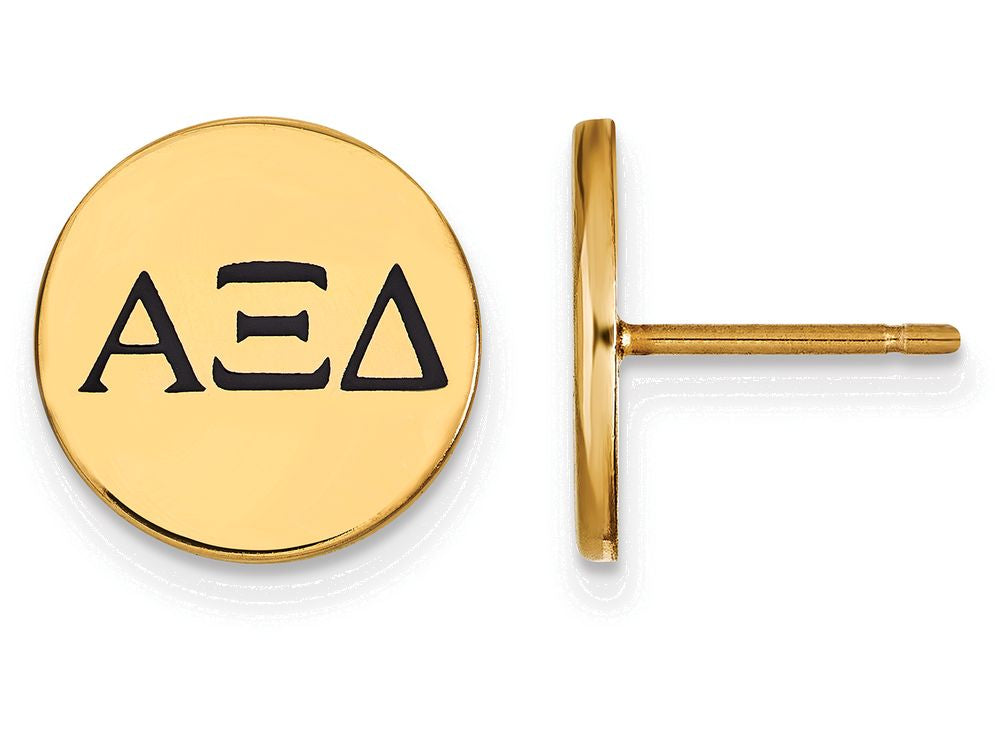 Logoart Sterling Silver Gp Alpha Xi Delta Enameled Post Earrings