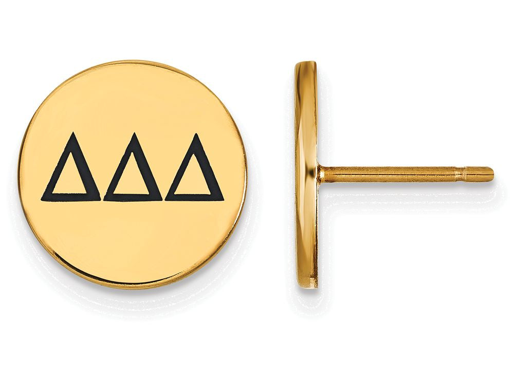 Logoart Sterling Silver Gp Delta Delta Delta Enameled Post Earrings