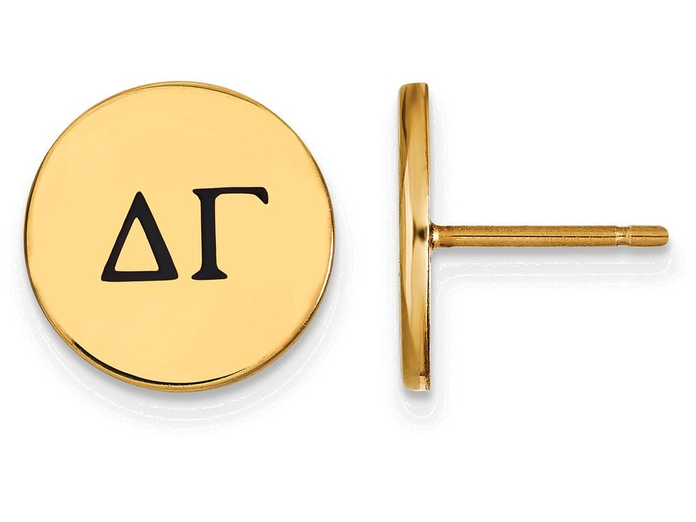 Logoart Sterling Silver Gp Delta Gamma Enameled Post Earrings