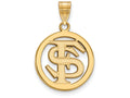 Logoart Sterling Silver Gp Florida State University Medium Pendant In Cir