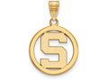 Logoart Sterling Silver Gp Michigan State University Small Pendant In Circle