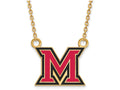 Logoart Sterling Silver Gp Miami U Large Enamel Pendant Necklace
