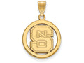 Logoart Sterling Silver Gp North Carolina State U Small Pendant In Circle