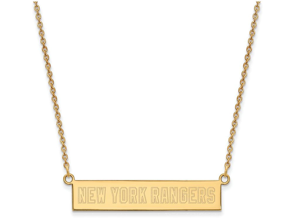 Logoart Sterling Silver Gp New York Rangers Small Bar Necklace